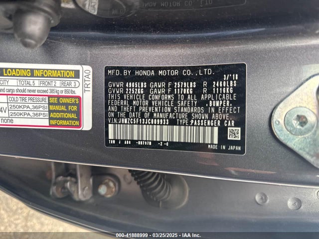 JHMZC5F13JC009933 Honda Clarity