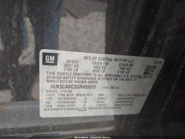 1GNSCAKC3GR480870 Chevrolet Tahoe Ls