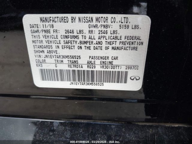 JN1EV7AR3KM556525 Infiniti Q50 3.0t Luxe