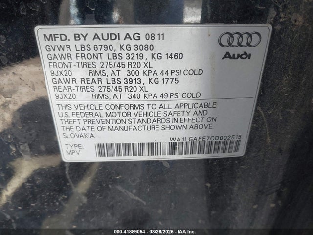 2012 AUDI Q7 WA1LGAFE7CD002515 Photo 8