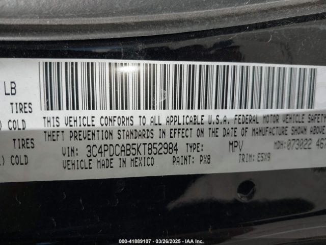 3C4PDCAB5KT852984 Dodge Journey Se Value Package