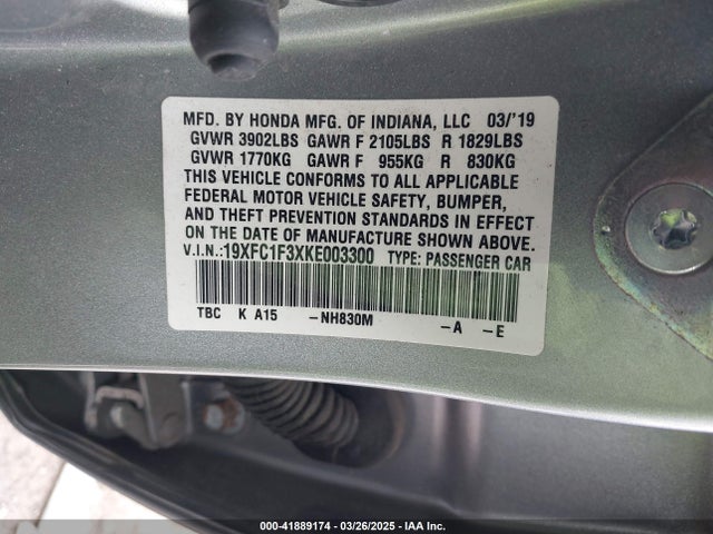 19XFC1F3XKE003300 Honda CIVIC EX