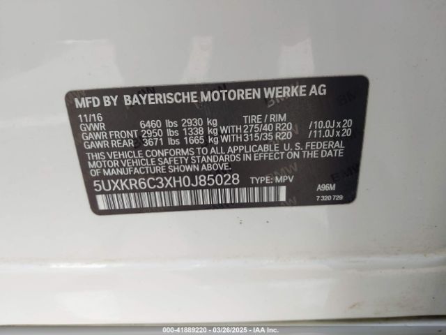 5UXKR6C3XH0J85028 BMW X5 Xdrive50i