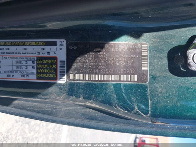 2008 MINI COOPER S WMWRH33578TU80909 Photo 8