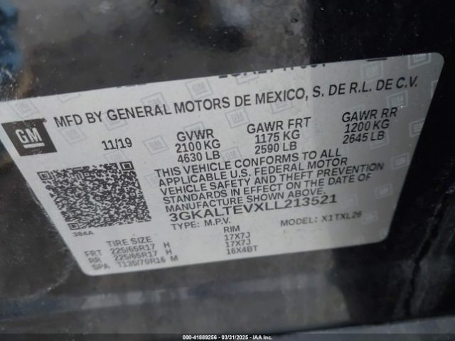 3GKALTEVXLL213521 GMC Terrain Awd Sle