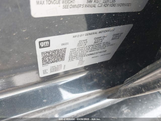 1GCUYEED0MZ374158 Chevrolet Silverado 1500 4wd  Short Bed Rst