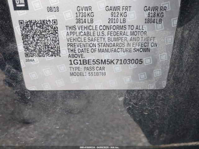 1G1BE5SM5K7103005 Chevrolet CRUZE LT