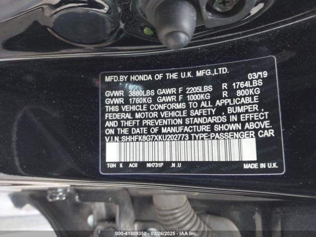 SHHFK8G7XKU202773 Honda Civic Type R Touring