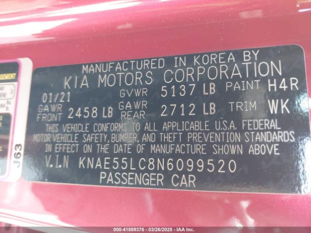 KNAE55LC8N6099520 KIA Stinger Gt2