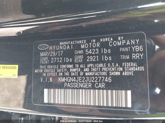 KMHGN4JE2JU227746 Genesis G80 3.8