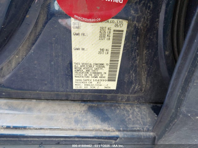 1N4AL3AP9JC104999 Nissan Altima 2.5 Sr
