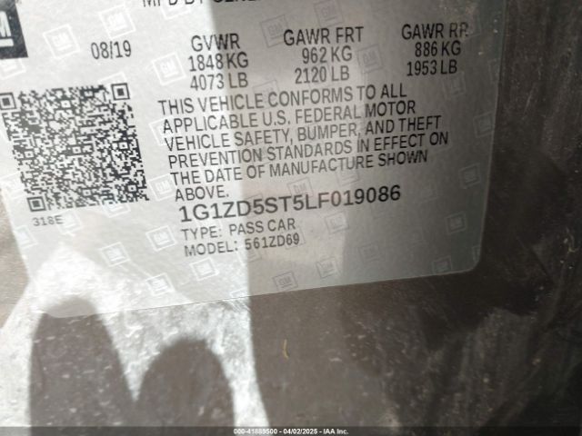 1G1ZD5ST5LF019086 Chevrolet Malibu Fwd Lt