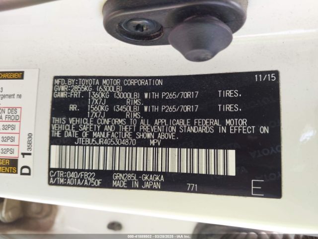 JTEBU5JR4G5304870 Toyota 4runner