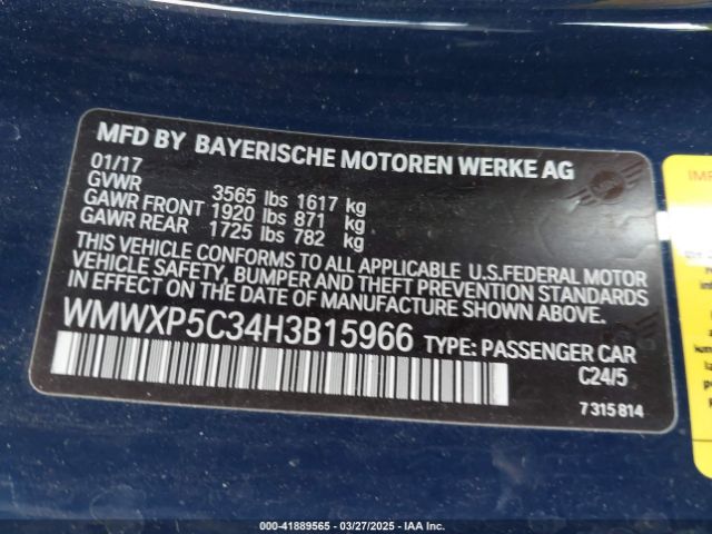 WMWXP5C34H3B15966 Mini Hardtop Cooper