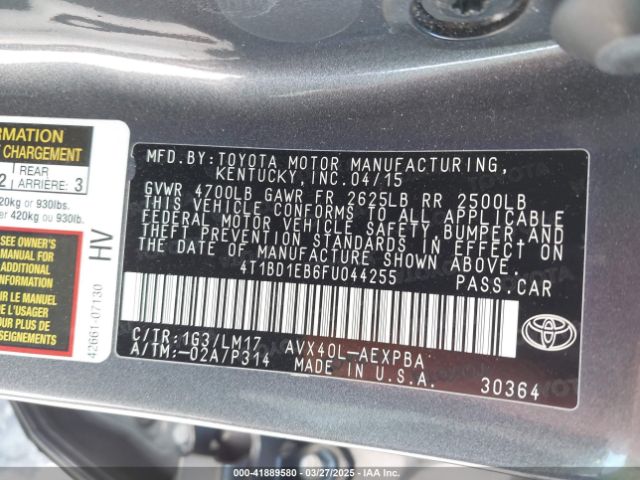 4T1BD1EB6FU044255 Toyota Avalon Hybrid Limited
