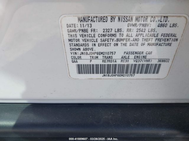 JN1BJ0HP6EM210757 Infiniti Qx50 Journey