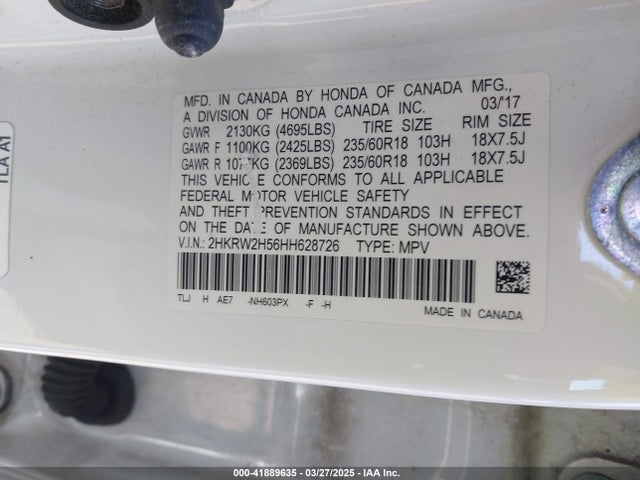 2HKRW2H56HH628726 Honda CR-V EX