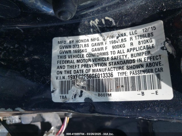 19XFC2F56GE013336 Honda Civic Lx