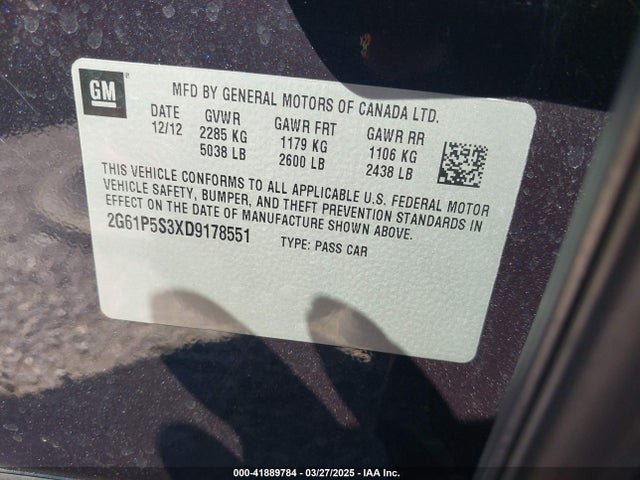 2013 CADILLAC XTS 2G61P5S3XD9178551 Photo 8