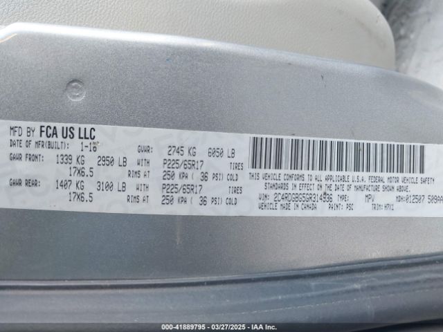 2C4RDGBG5GR314936 Dodge Grand Caravan Se