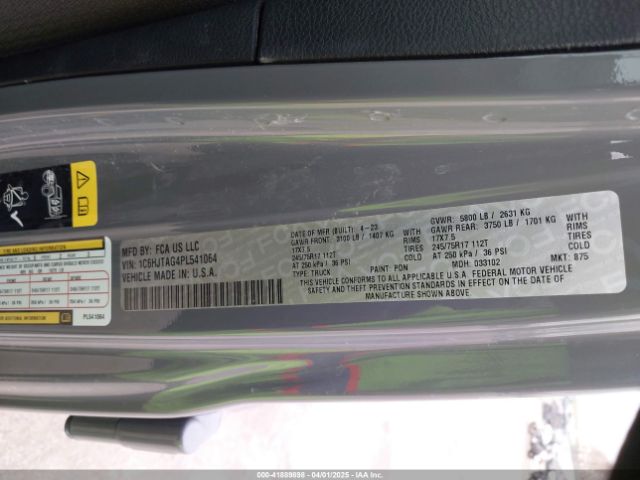 1C6HJTAG4PL541064 Jeep Gladiator Sport S 4x4