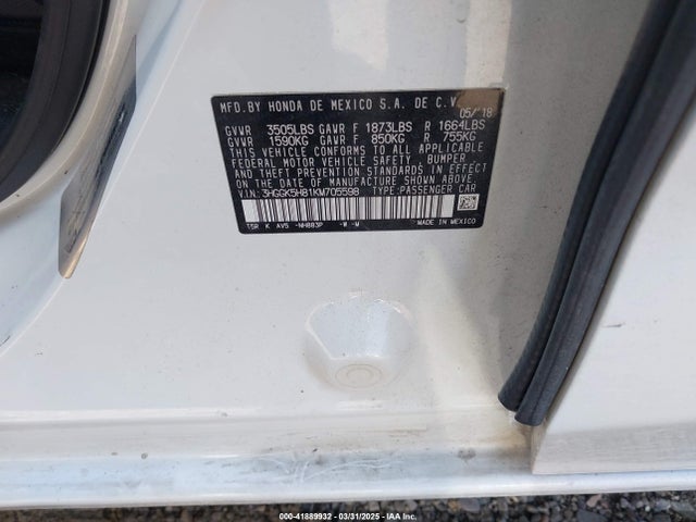 3HGGK5H81KM705598 Honda FIT EX