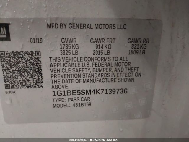 1G1BE5SM4K7139736 Chevrolet CRUZE LT