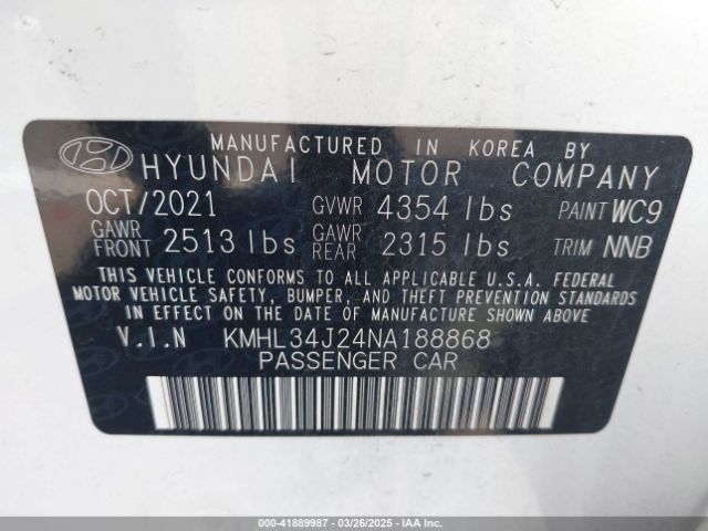 KMHL34J24NA188868 Hyundai Sonata Limited