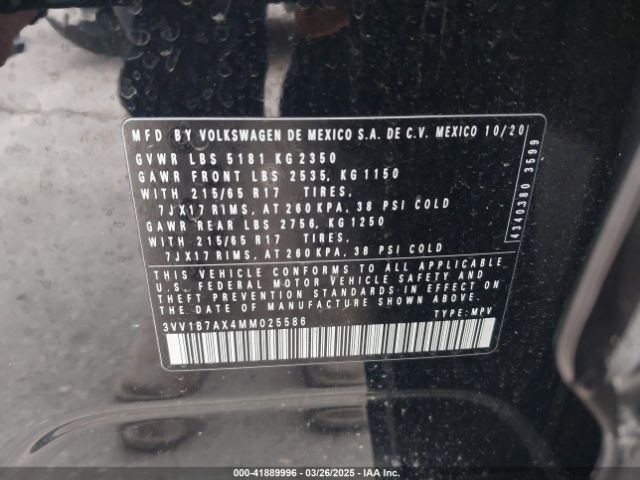 3VV1B7AX4MM025586 Volkswagen Tiguan 2.0t S