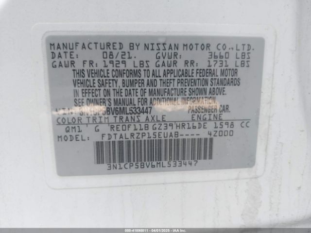 3N1CP5BV6ML533447 Nissan Kicks S Xtronic Cvt