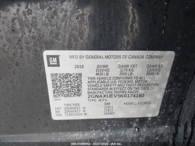 2GNAXUEV5K6174160 Chevrolet EQUINOX LT