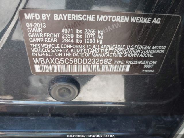 2013 BMW 528I WBAXG5C58DD232582 Photo 8