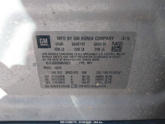 KL4CJASB9GB545072 Buick Encore