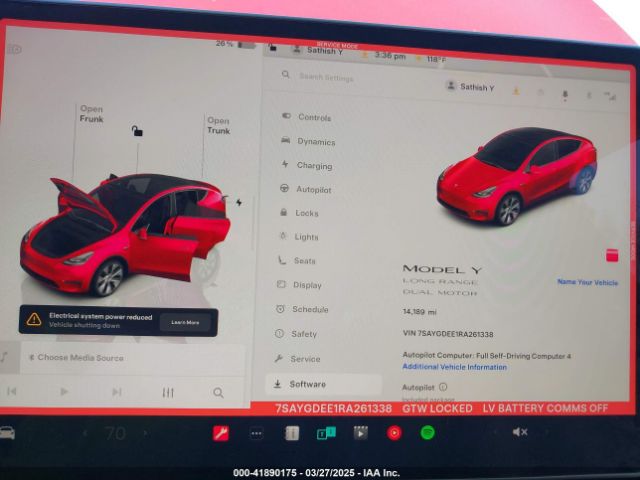 7SAYGDEE1RA261338 Tesla Model Y Long Range Dual Motor All-wheel Drive