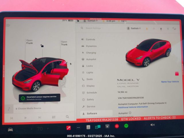 7SAYGDEE1RA261338 Tesla Model Y Long Range Dual Motor All-wheel Drive