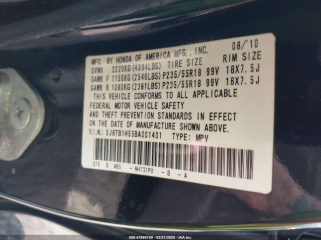 2011 ACURA RDX 5J8TB1H55BA001401 Photo 8