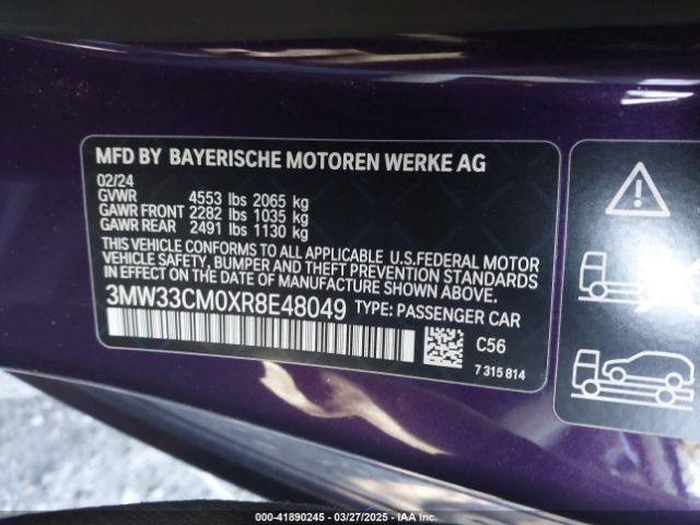 3MW33CM0XR8E48049 BMW 230 I Xdrive