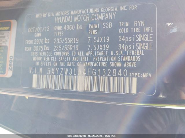 5XYZW3LA4EG132840 Hyundai Santa Fe Sport 2.0l Turbo