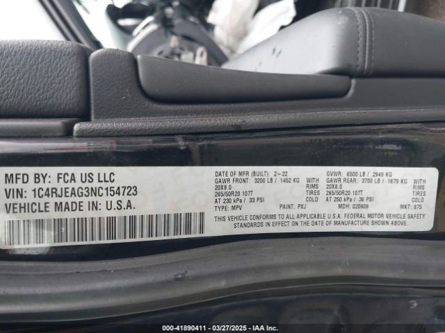 1C4RJEAG3NC154723 Jeep Grand Cherokee Wk Laredo X 4x2