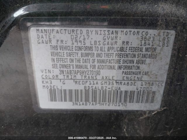 3N1AB7AP9HY270190 Nissan SENTRA S
