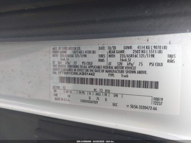 1FTBR1C88LKB51442 Ford Transit-250
