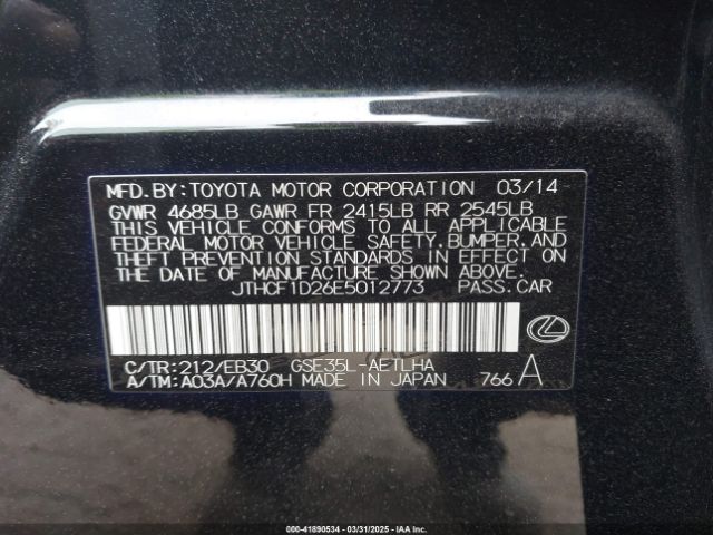 JTHCF1D26E5012773 Lexus IS 250