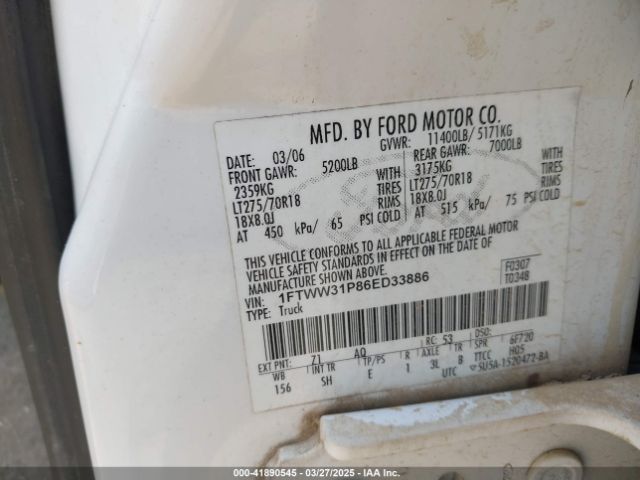 2006 FORD F-350 1FTWW31P86ED33886 Photo 8