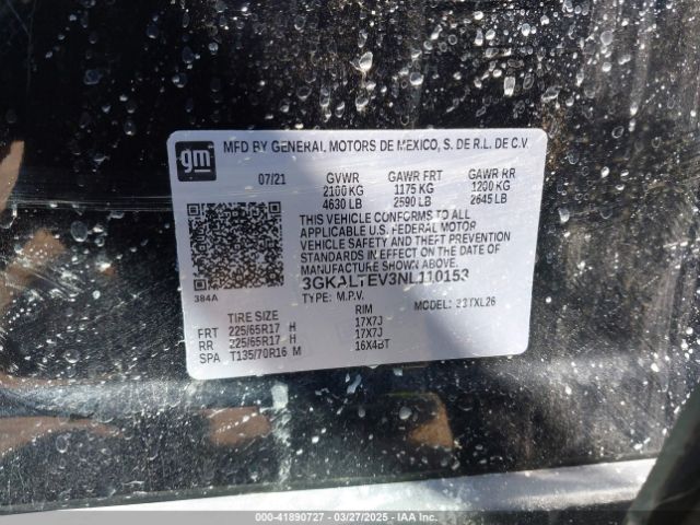 3GKALTEV3NL110153 GMC Terrain Awd Sle