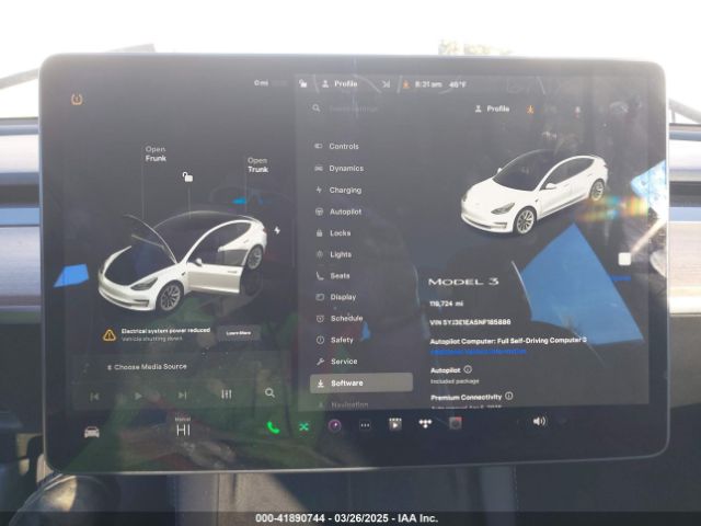 5YJ3E1EA5NF185886 Tesla Model 3 Rear-wheel Drive