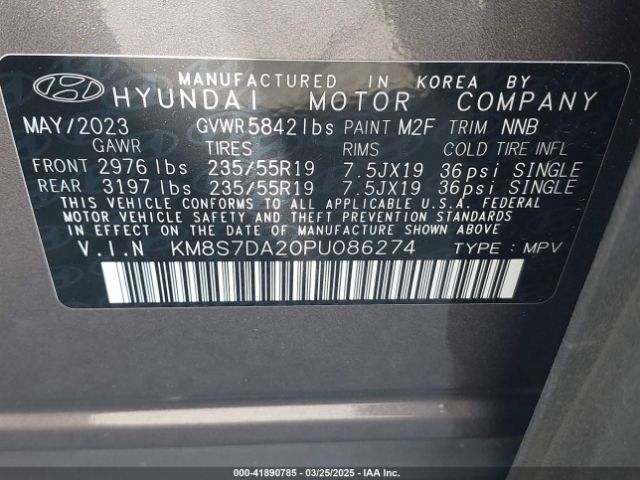 2023 HYUNDAI SANTA FE PLUG-IN HYBRID KM8S7DA20PU086274 Photo 8