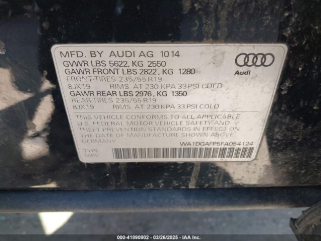 WA1DGAFP5FA054124 Audi Q5 3.0t Premium Plus