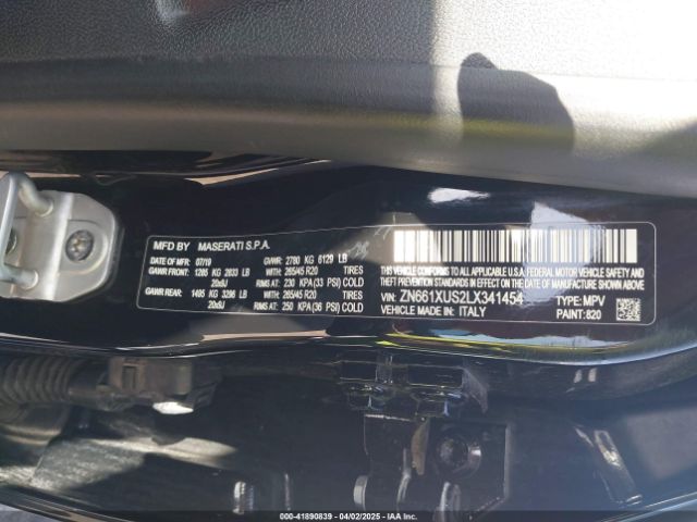 ZN661XUS2LX341454 Maserati m156d