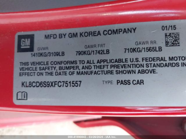 KL8CD6S9XFC751557 Chevrolet Spark 1lt Cvt