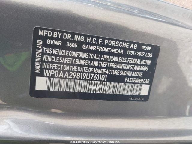 2009 PORSCHE CAYMAN WP0AA29819U761101 Photo 8